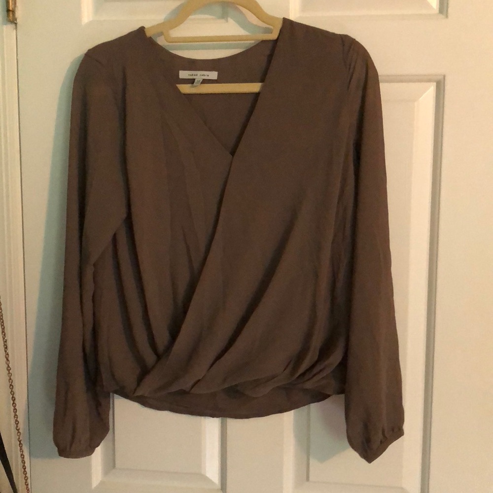 Grey long sleeve blouse